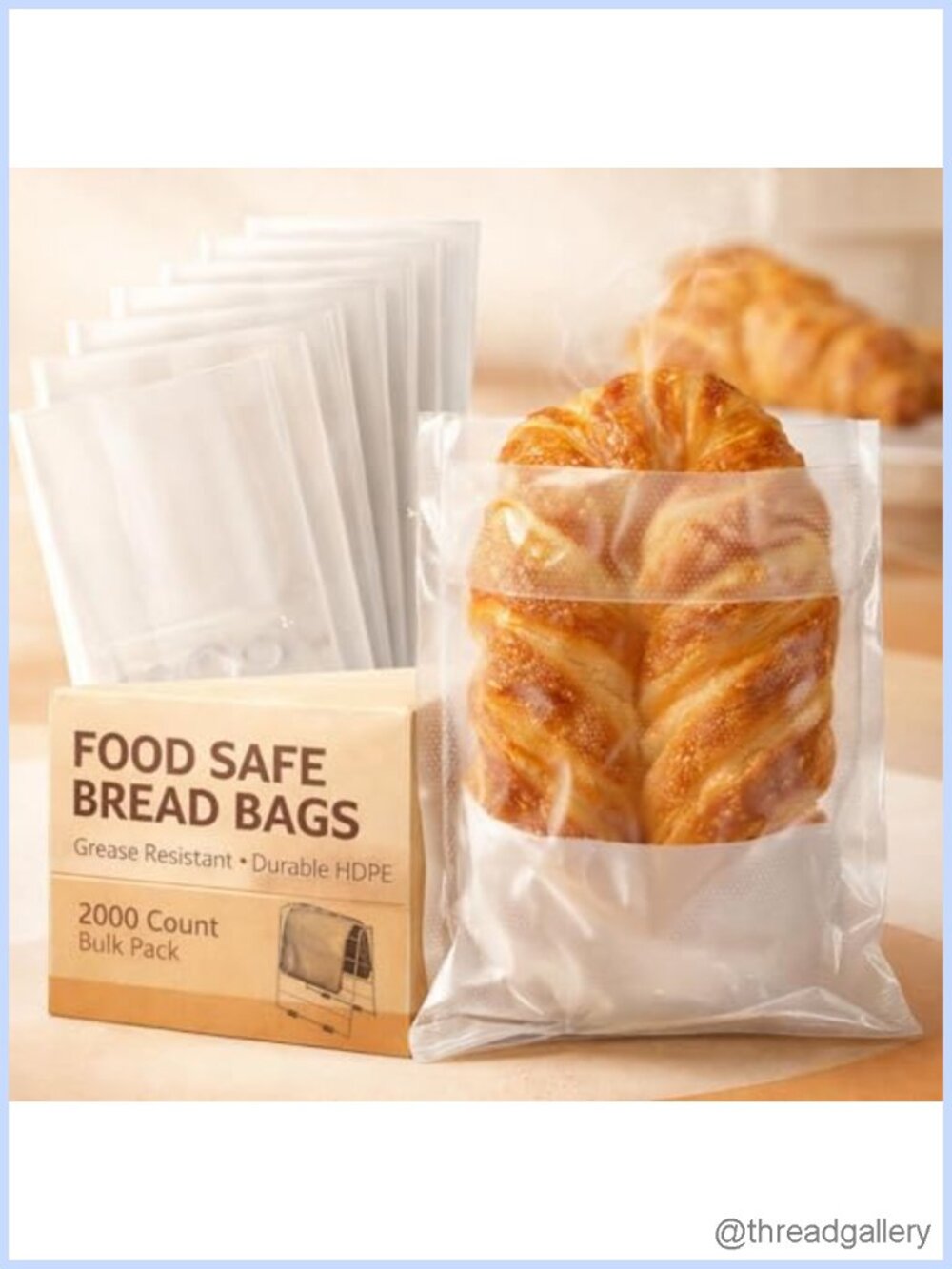 2000 Pcs HDPE Fold Top Sandwich Bags 6.5x7 Disposable Deli Food Storage